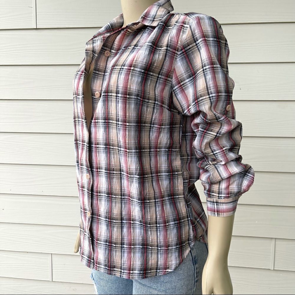 Woolrich Women’s Multicolored Plaid Button Up Shirt - Size Medium - Picture 6 of 10